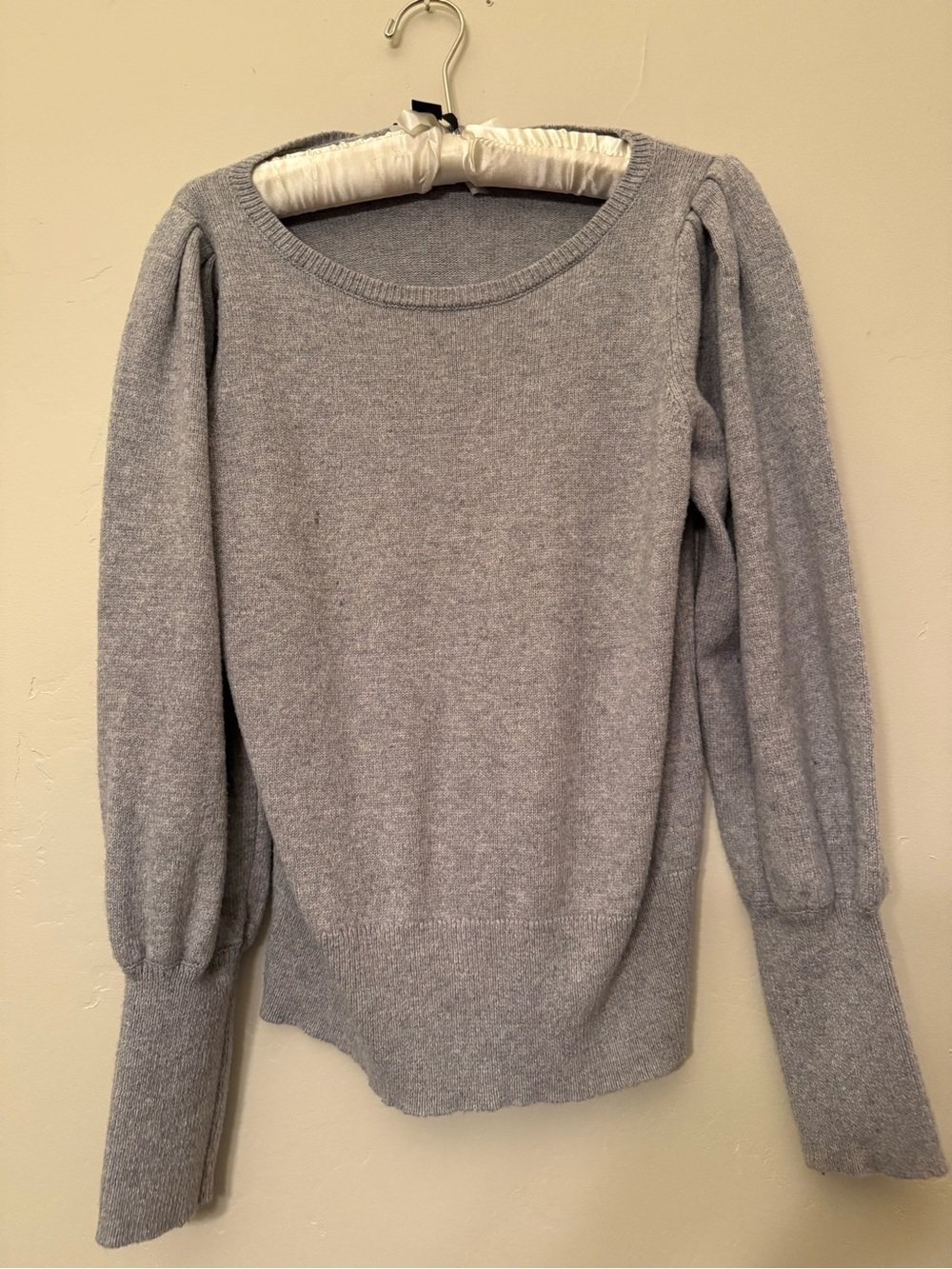 Halogen Nordstrom Classic Gray Puff-Sleeve Women's Sweater, size medium